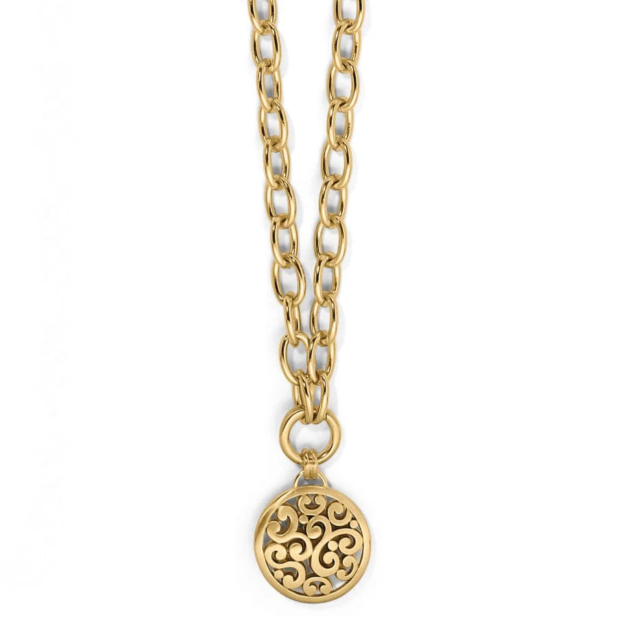 Contempo Medallion Charm Necklace Gold