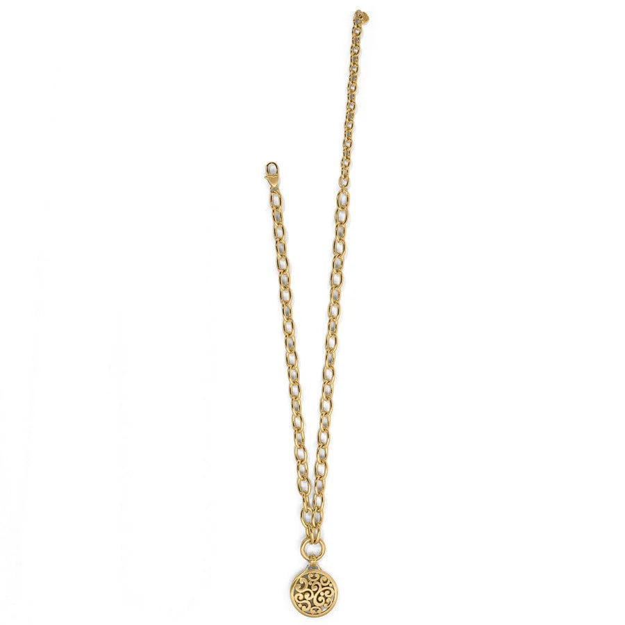 Contempo Medallion Charm Necklace Gold