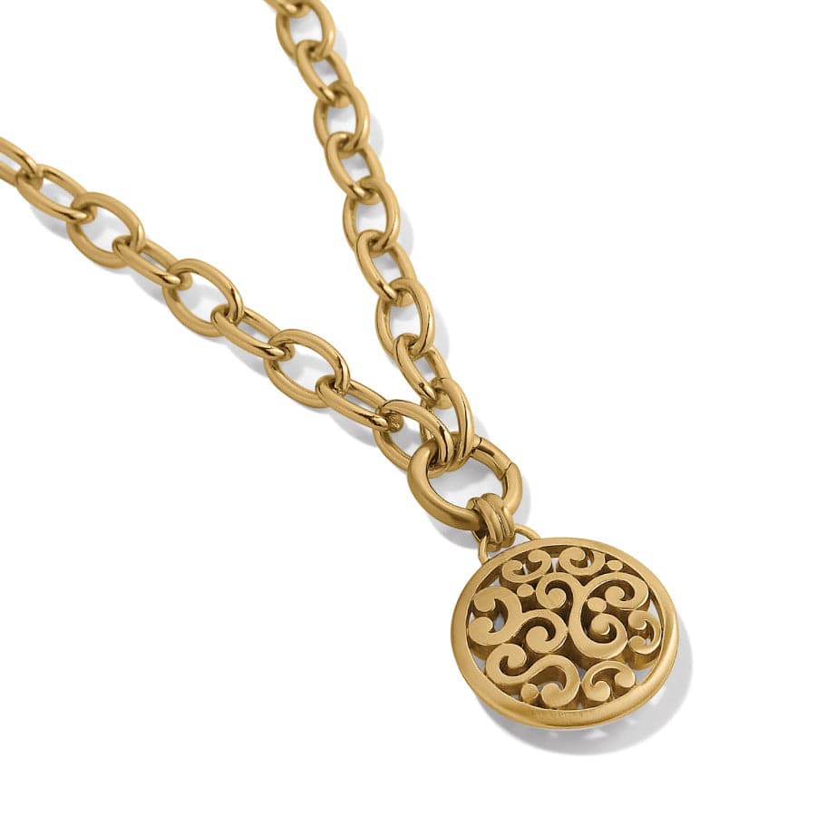 Contempo Medallion Charm Necklace Gold