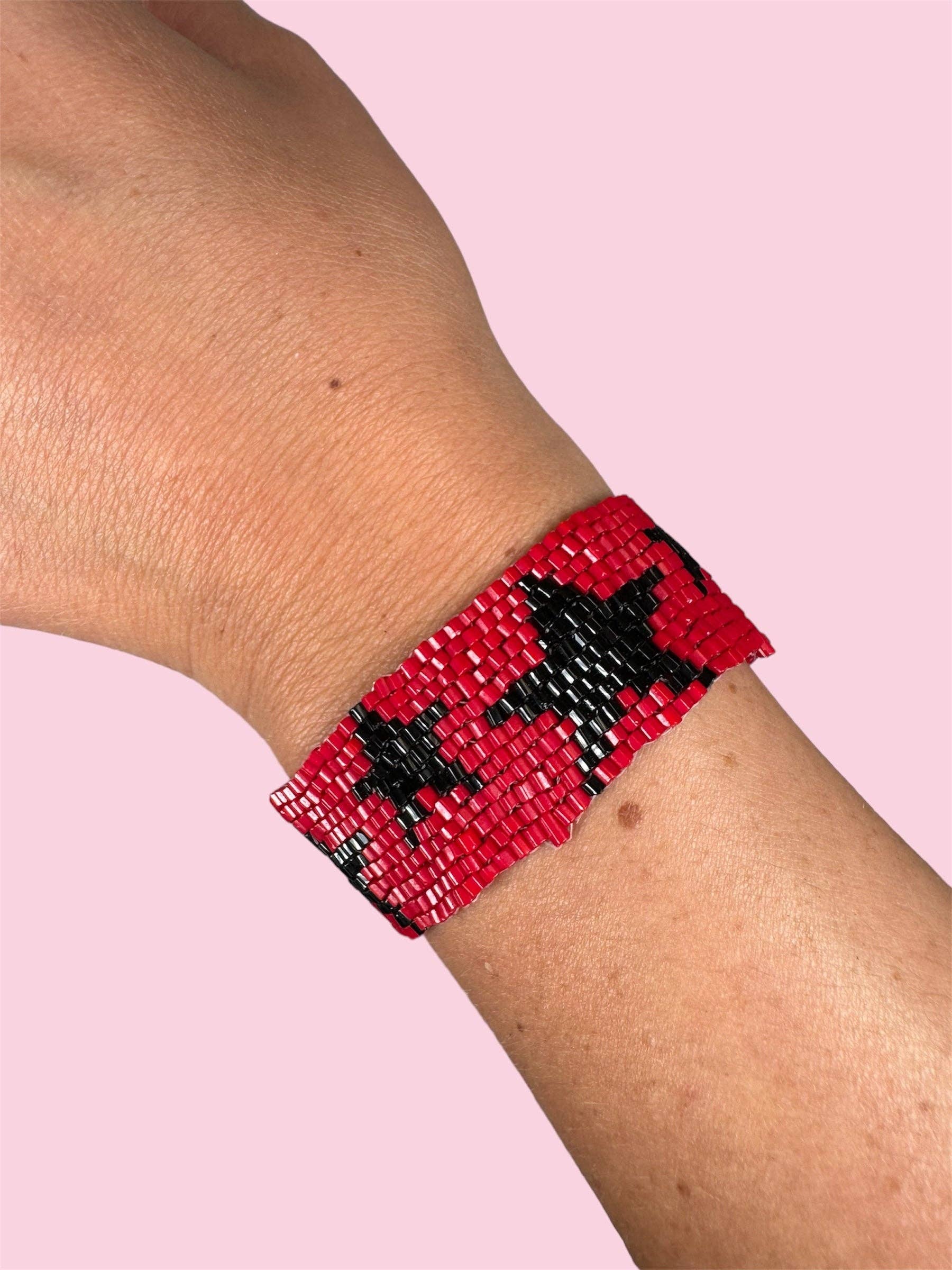 Gameday Star Bracelet Red and Black