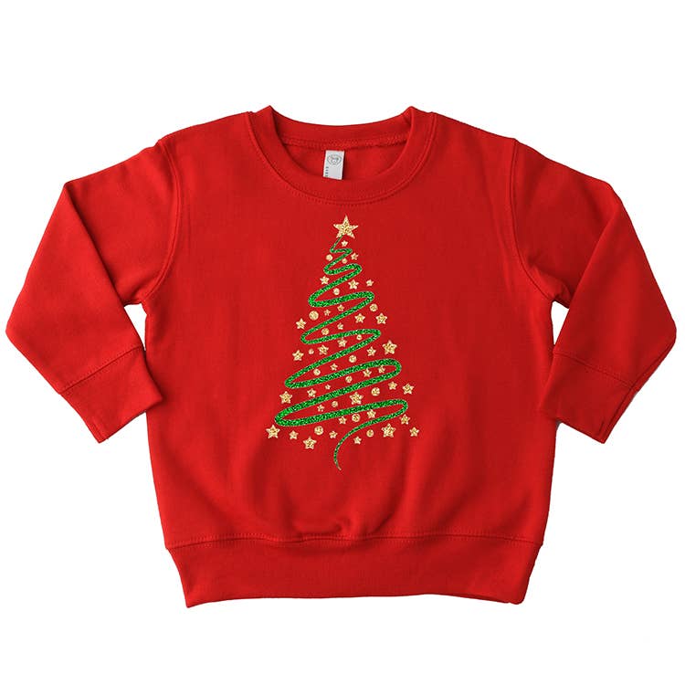 Toddler Christmas Tree Sweatshirt Red