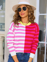 Multicolor Contrast Stripe Sweater - Beau Kisses