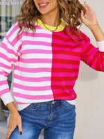 Multicolor Contrast Stripe Sweater - Beau Kisses