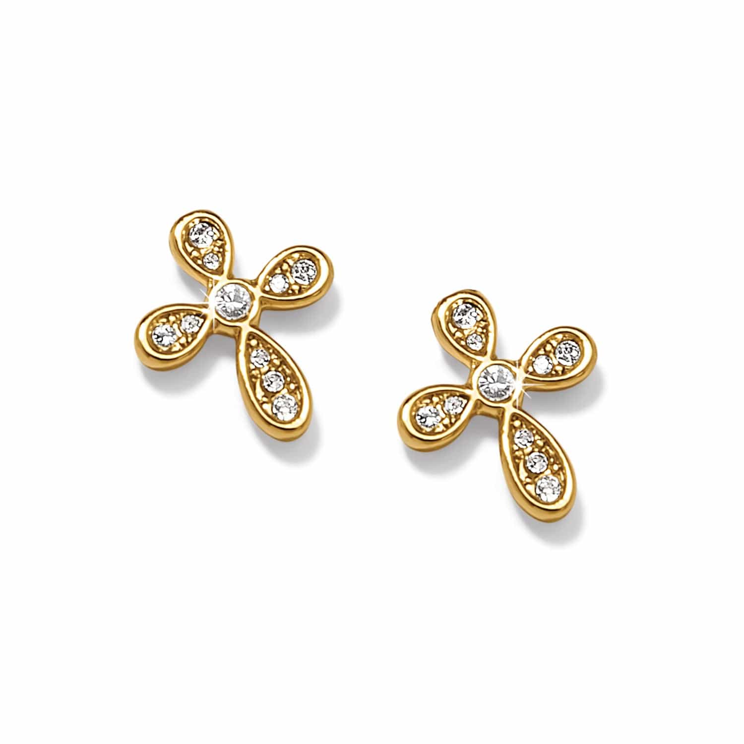 Enchanting Cross Post Earrings Gold