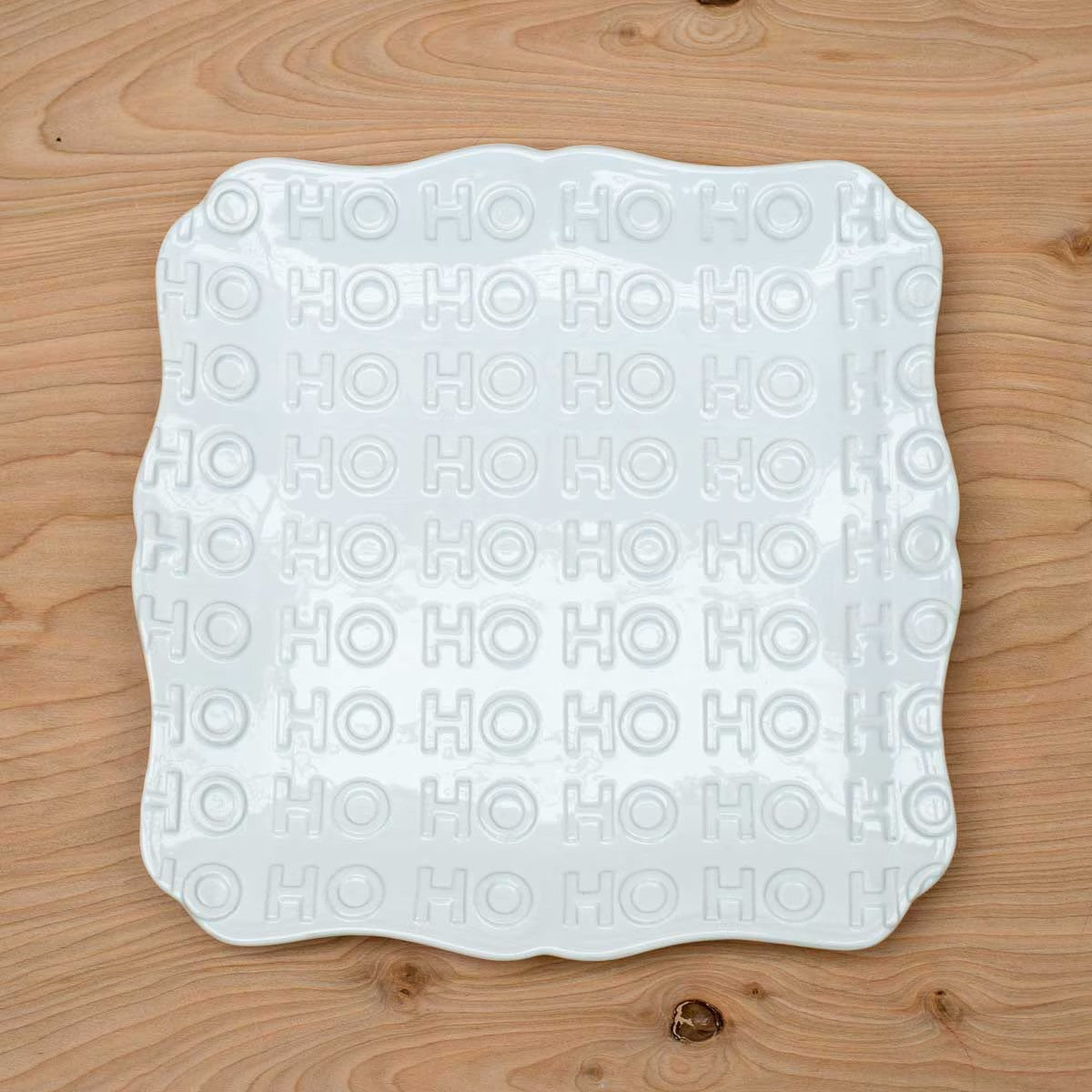 HoHoHo Embossed Square Platter