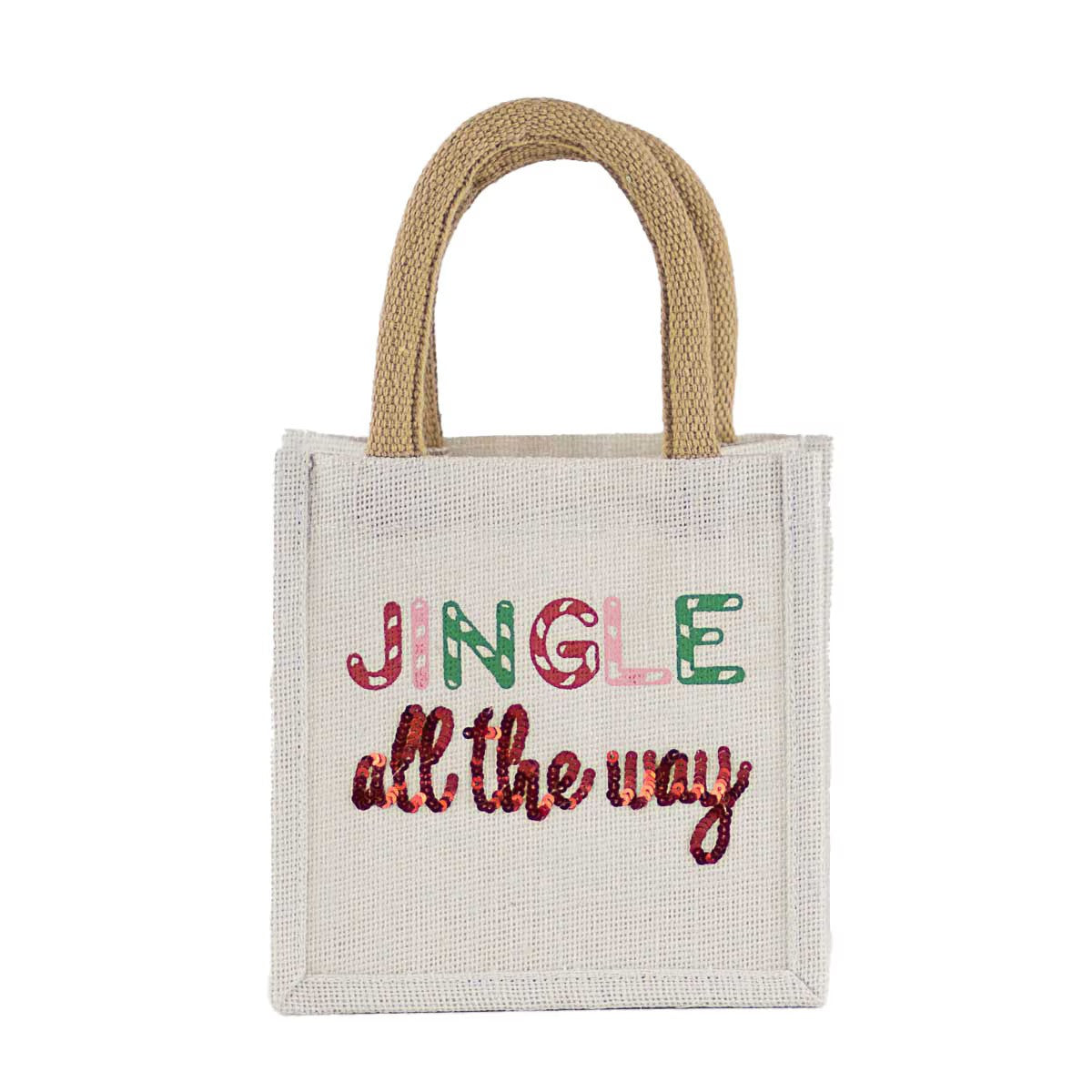 Jingle All the Way Petite Gift Tote White