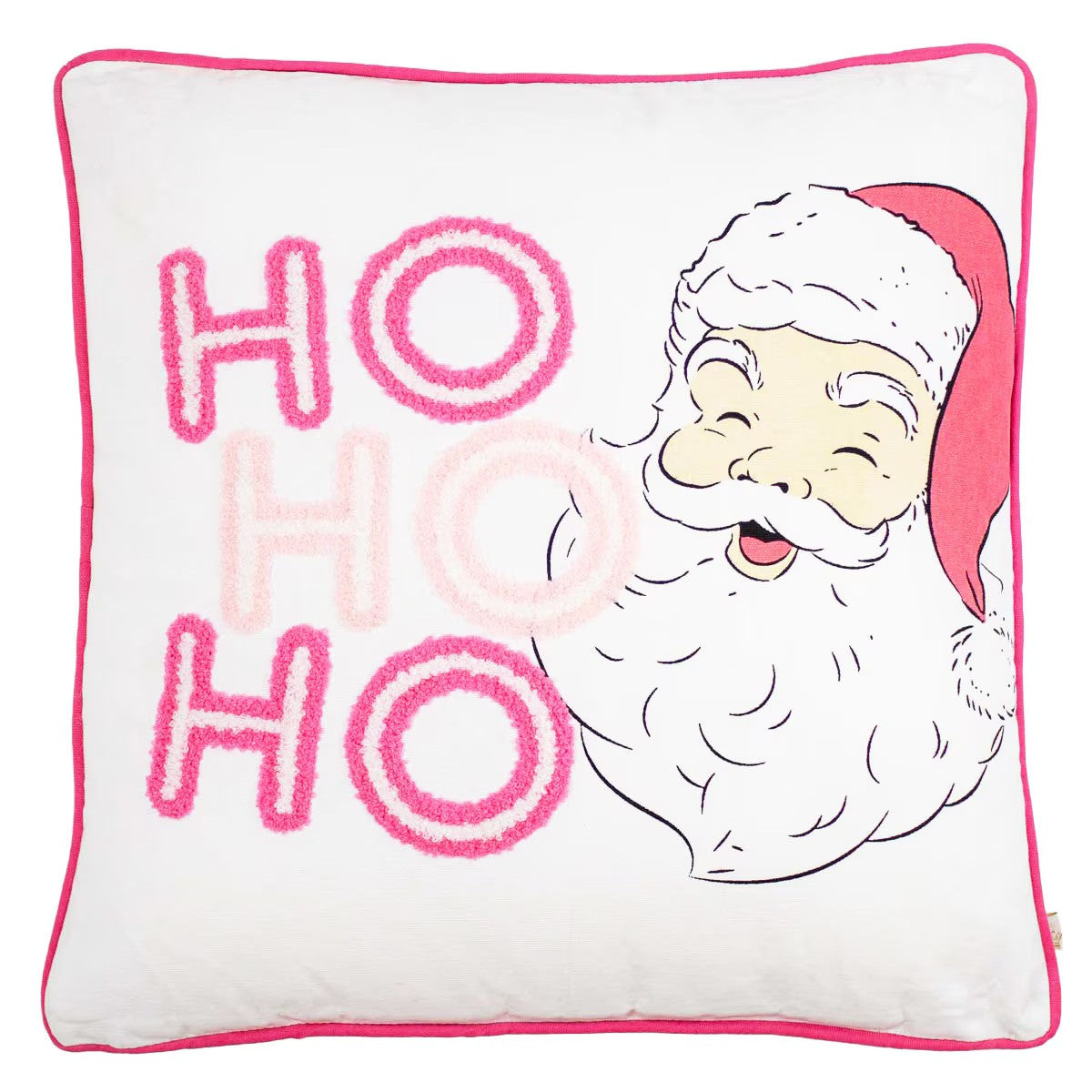 HoHoHo Santa Pillow White and Pink