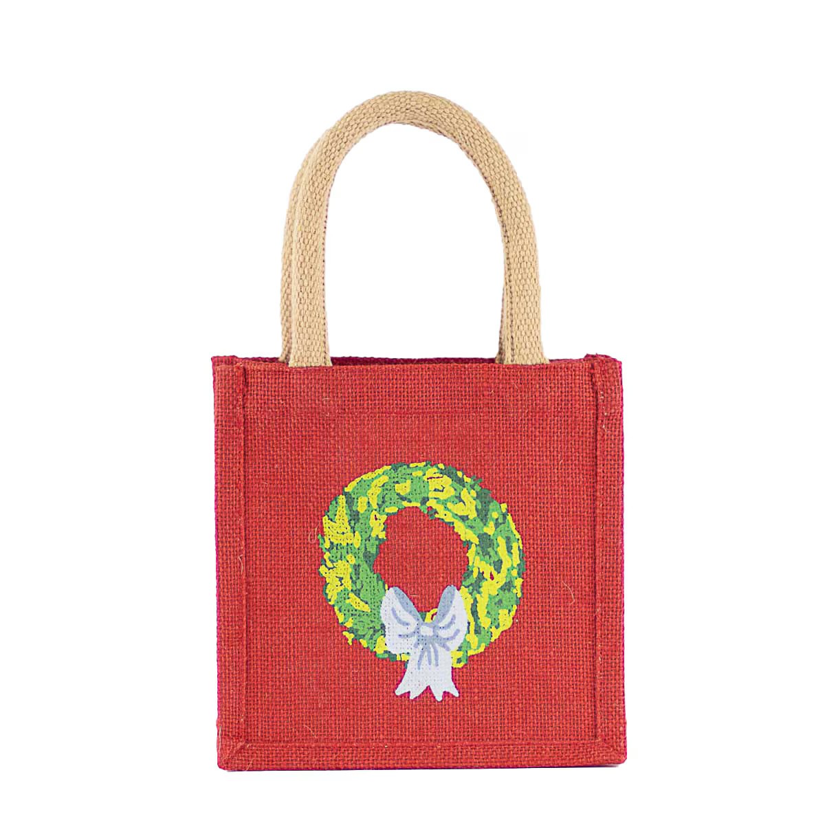 Wreath Petite Gift Tote Red