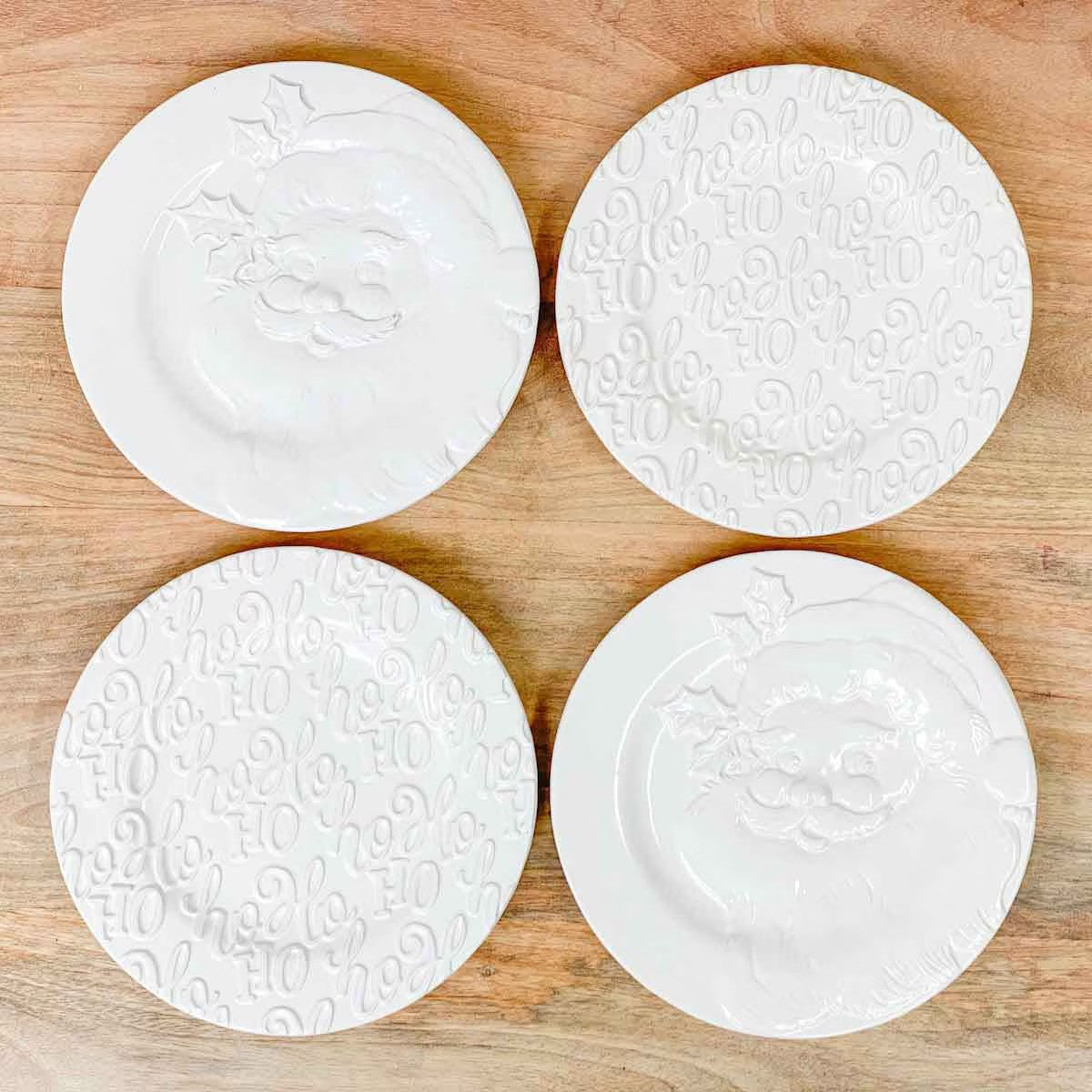 HoHoHo Santa Embossed Plates Set of 4