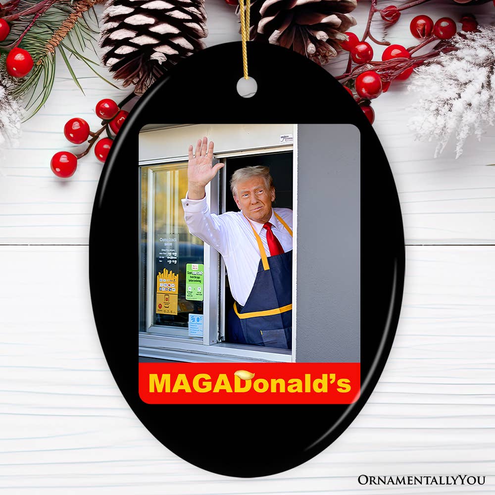 MAGADonald's Trump Ornament, Unique Political Humor Gift