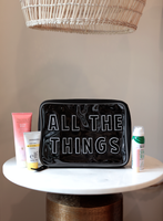 Oversized Cosmetic Bag All The Things Midnight/Grey - Beau Kisses