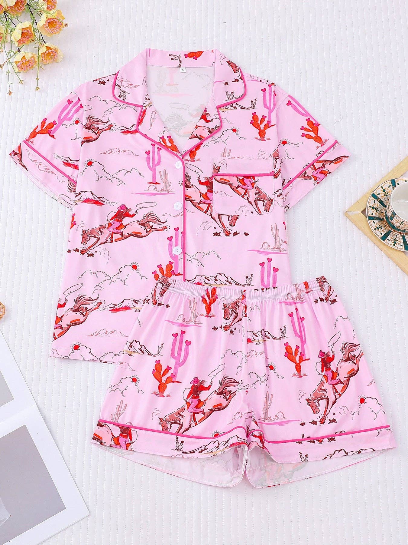 Valentine Inspired Cowgirl Print Pajama Set