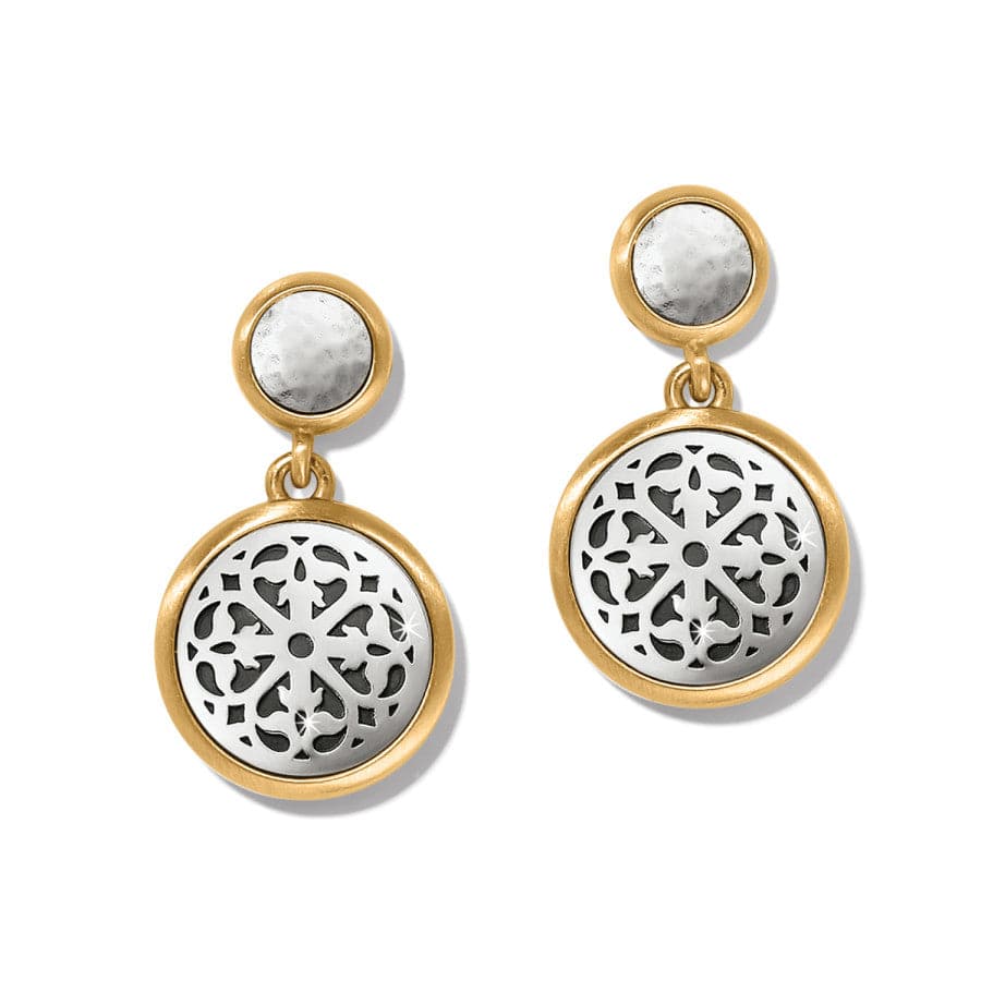 Ferrara Two Tone Luce Post Drop Earrings Gold and Silver