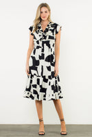 THML Ruffle V - Neck Flutter Sleeve Dress - Beau Kisses