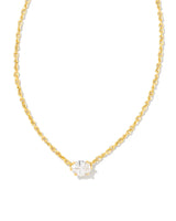 Cailin Crystal Pendant Necklace Gold Metal White Cz - Beau Kisses