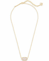 Elisa Short Pendant Necklace Gold Iridescent Drusy - Beau Kisses