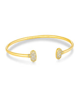 Grayson Crystal Cuff Bracelet Gold Metal With Clear CZ Crystals - Beau Kisses