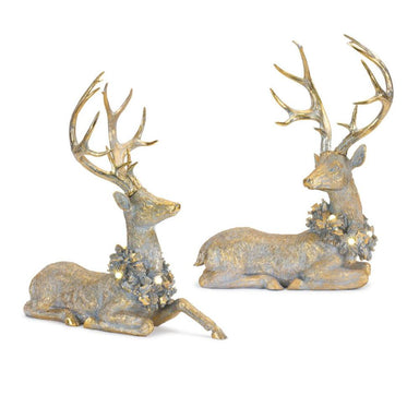 Resin Deer With LED Lights Set Of 2 - Beau Kisses