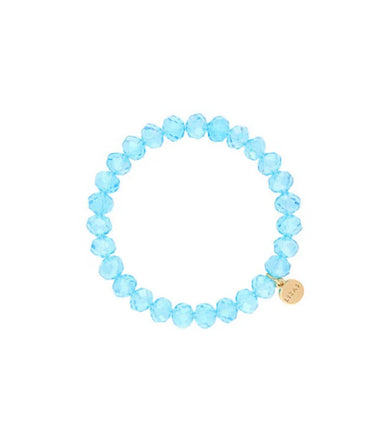 Bracelet Beaumont 8mm Gold Aqua - Beau Kisses