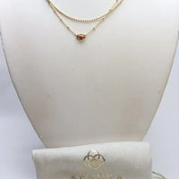 Emilie Multi Strand Necklace Gold Goldstone - Beau Kisses