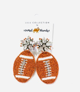 Game Day Football Helmet Enamel Earrings in Burnt Orange