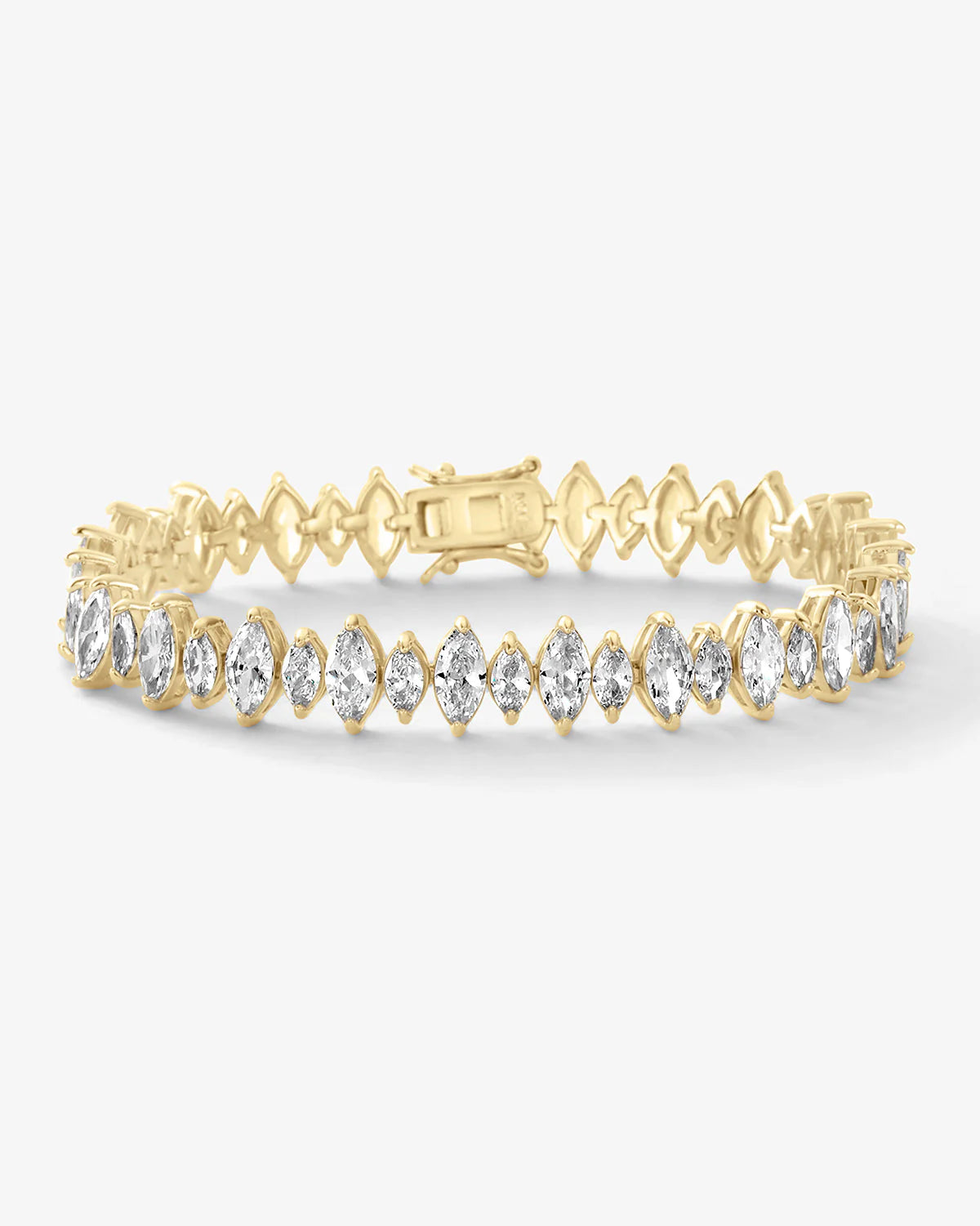 She's So Fine Tennis Bracelet Gold White Diamondettes - Beau Kisses