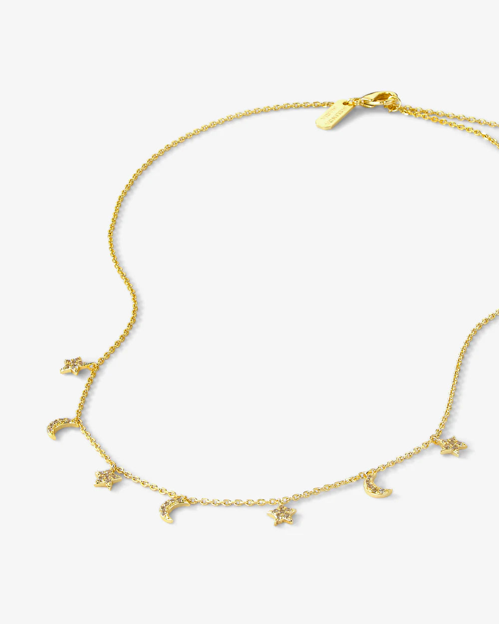 Starry Night Necklace Gold and White Diamondettes