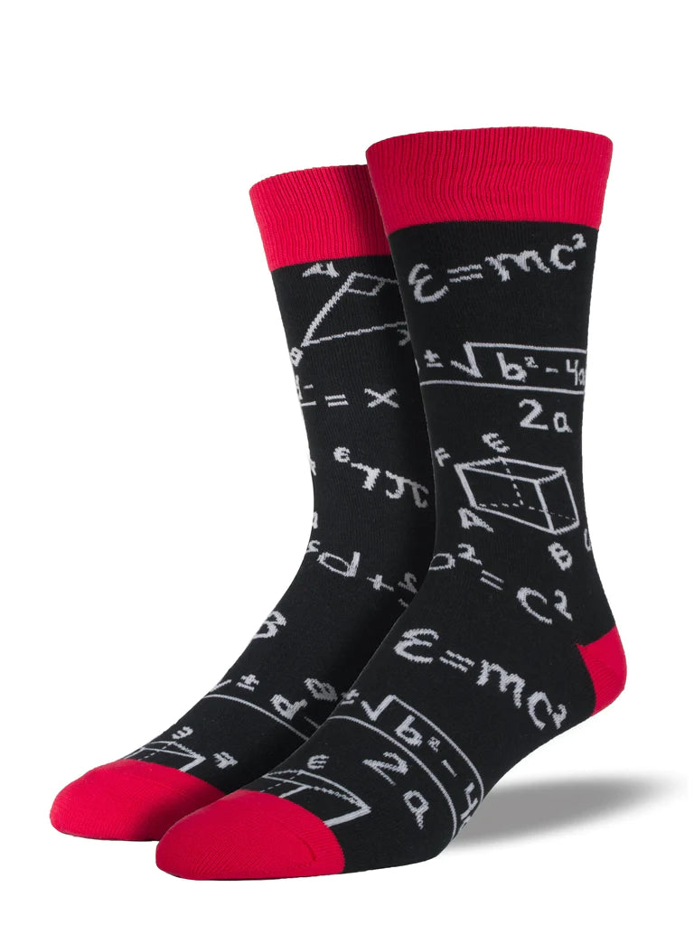 Math Socks Black 10-13 - Beau Kisses