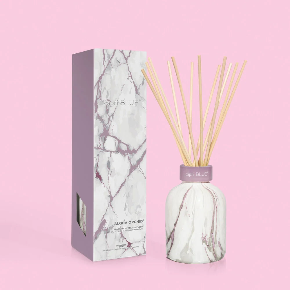 Aloha Orchid Modern Marble Petite Reed Diffuser 5.7 fl oz