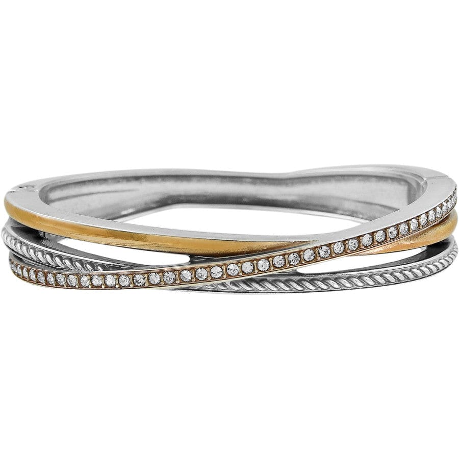 Neptune's Rings Narrow Hinged Bangle Silver and Gold