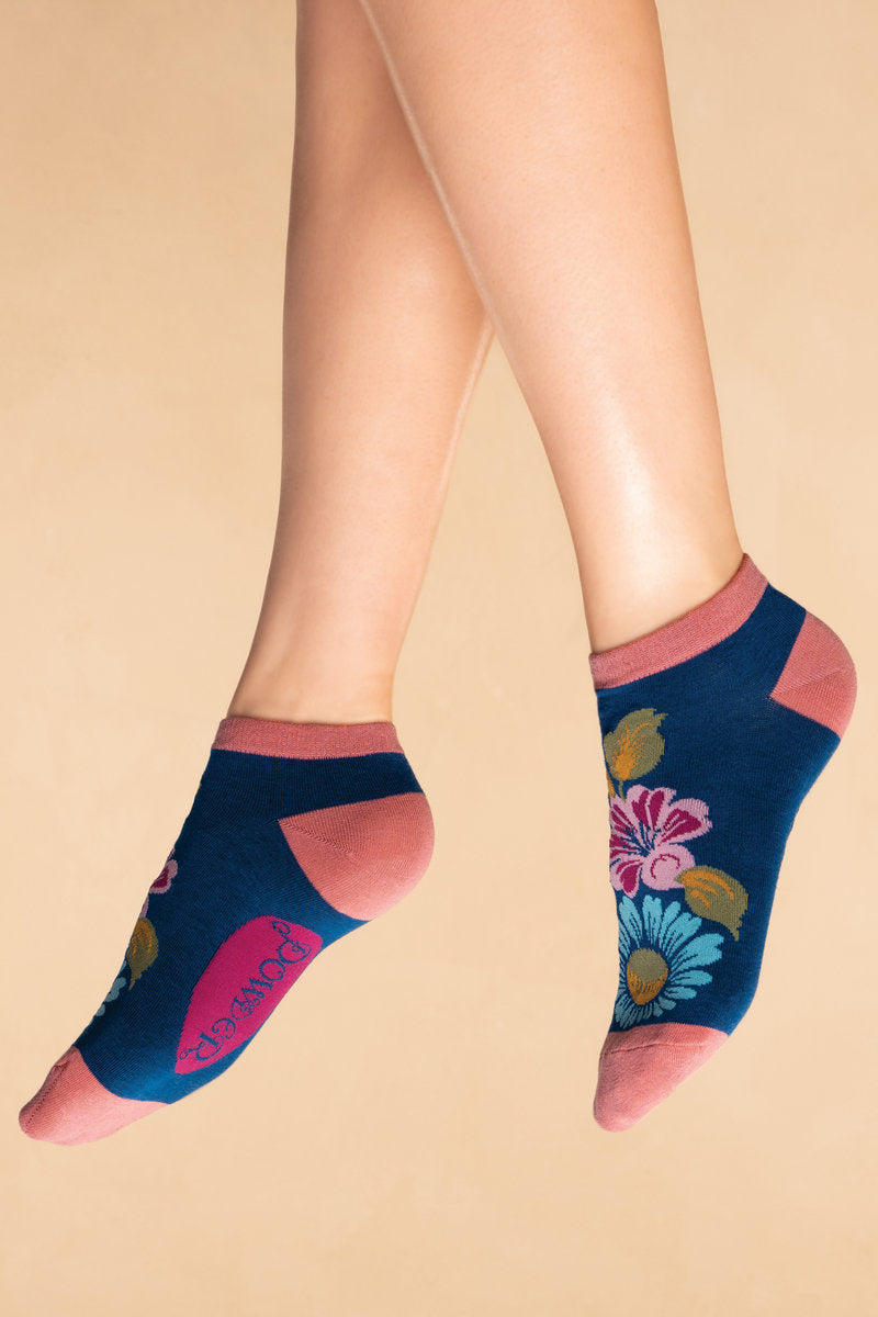 Vintage Floral Socks Navy