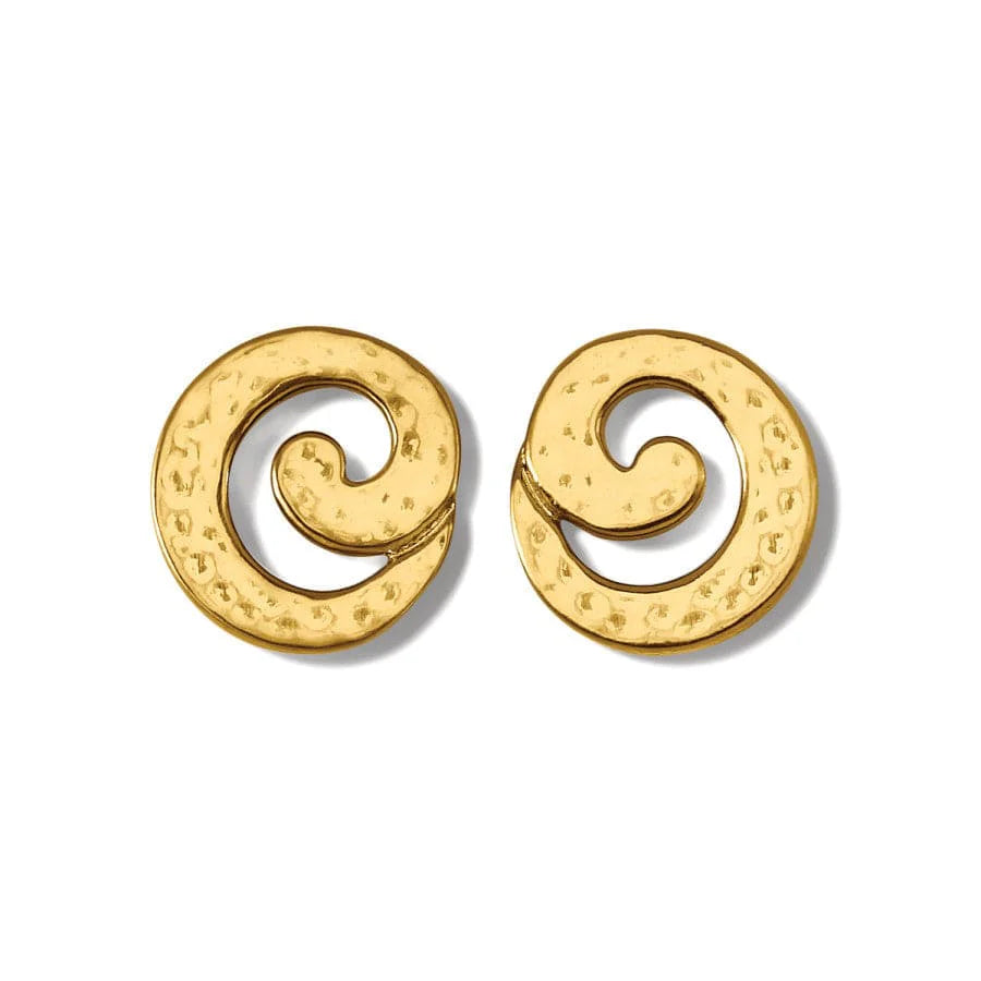 Royale Round Post Earrings Gold