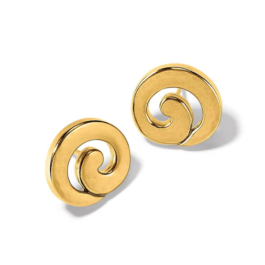 Royale Round Post Earrings Gold