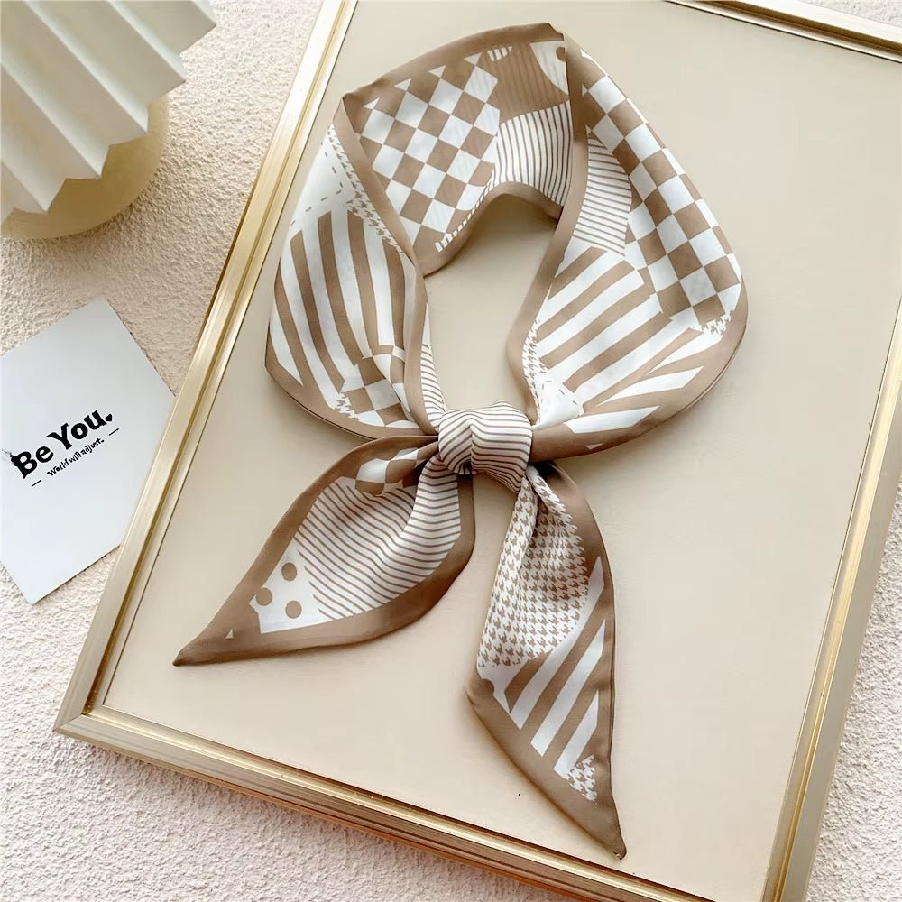 Monochrome Muse Luxe Scarf Necklace Taupe - Beau Kisses