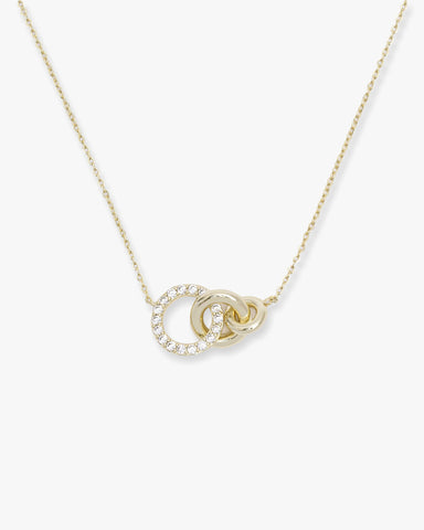 Oh She Fancy Trinity Necklace Gold and White Diamondettes - Beau Kisses