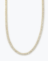 Baby She's So Fine Tennis Necklace 18" Gold and White Diamondettes - Beau Kisses