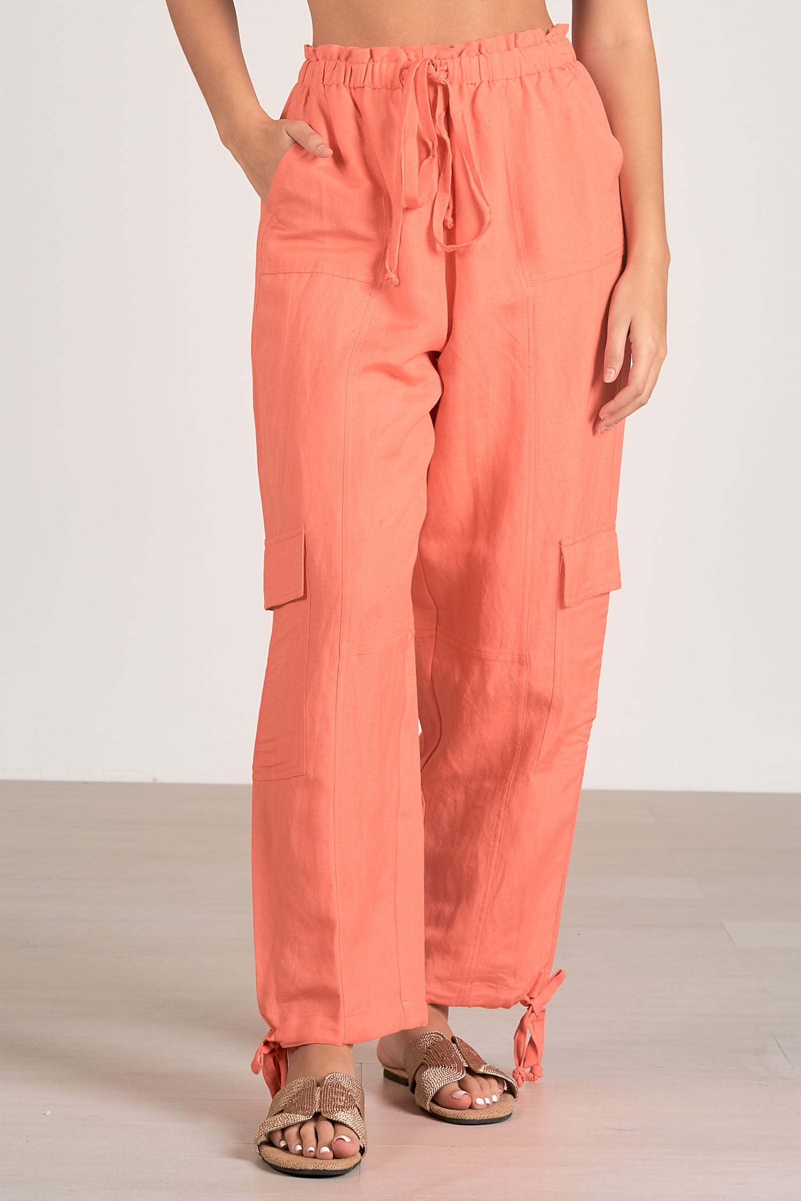 Baggy Cargo Pants Coral