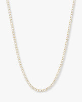 Baby Not Your Basic Tennis Necklace 18' Gold - Beau Kisses