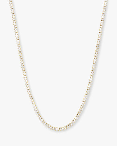 Baby Not Your Basic Tennis Necklace 18' Gold - Beau Kisses