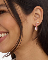 Heiress Ombre Hoops .75' Gold Pink - Beau Kisses