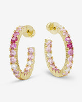 Heiress Ombre Hoops 1' Gold Pink - Beau Kisses