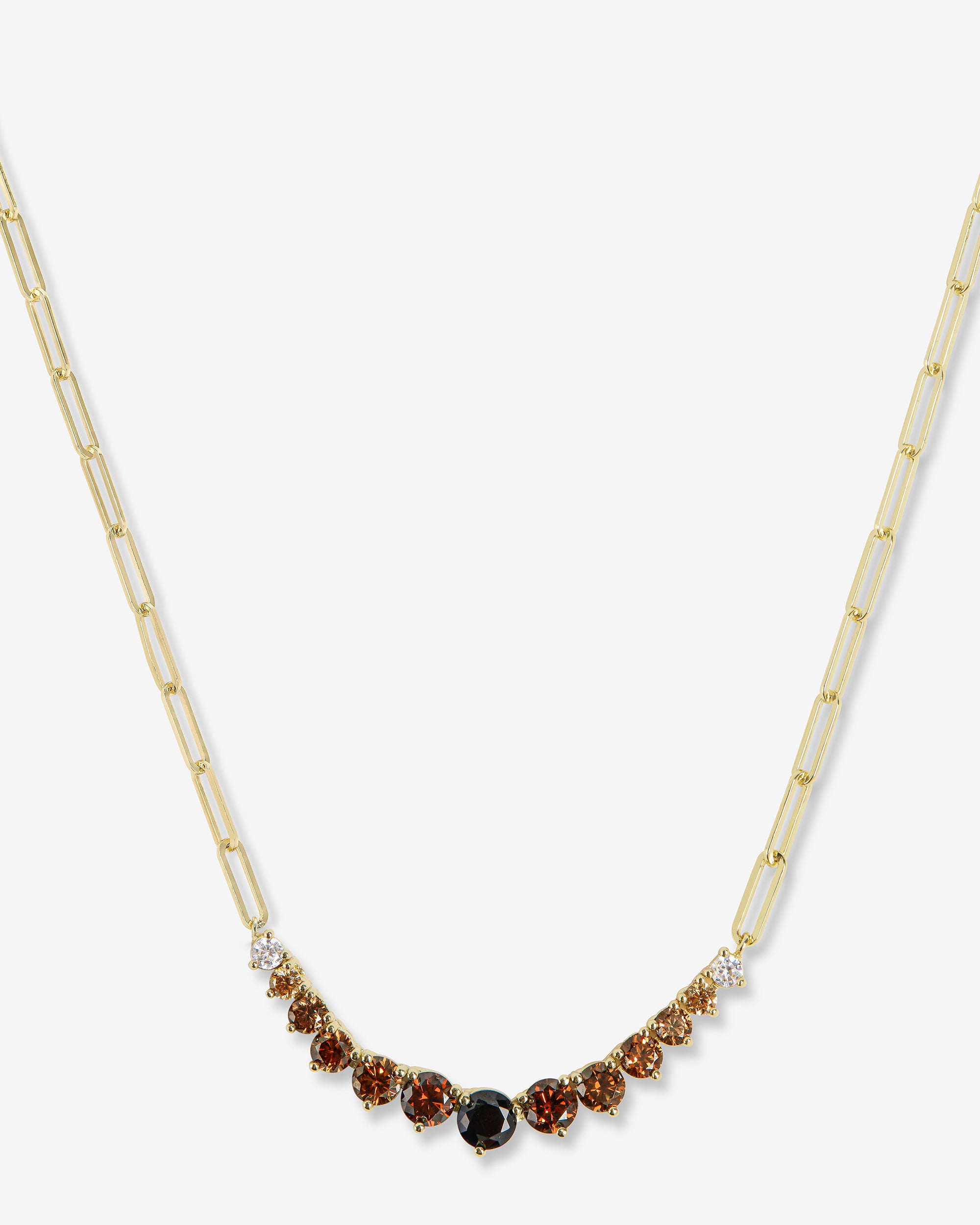 Not Your Basic Graduated Ombre Samantha Tennis Necklace Gold Black - Beau Kisses