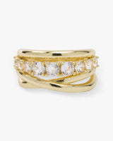 Oh She Fancy Stacked Diamond Ring Gold - Beau Kisses