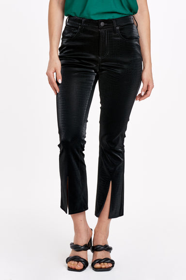 Jeanne High Rise Cropped Front Slit Pants Black - ONLINE ONLY - Beau Kisses