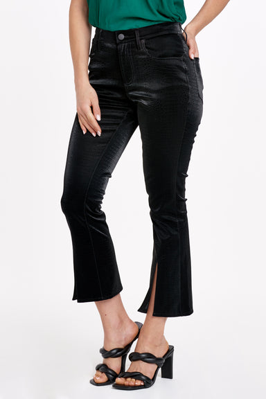 Jeanne High Rise Cropped Front Slit Pants Black - ONLINE ONLY - Beau Kisses