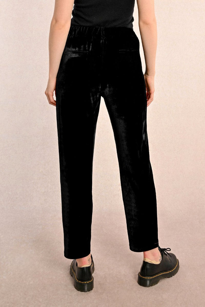 Velvet Cigarette Pants Black