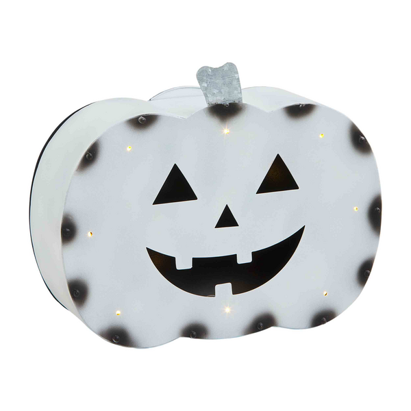 White Tin Pumpkin Lantern