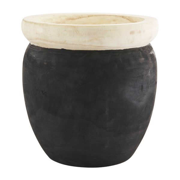 Black Paulownia Wood Pot