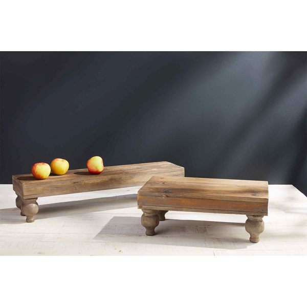 Wood Footed Serving Stand