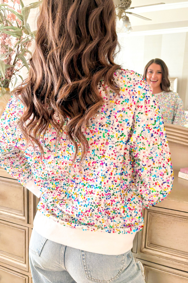 Fiesta Sequin Sweatshirt White